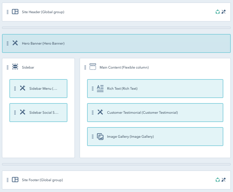 Interface du gestionnaire de conception avec modules mis en évidence Interface du gestionnaire de conception avec modules mis en évidence